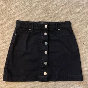 Black button down skirt